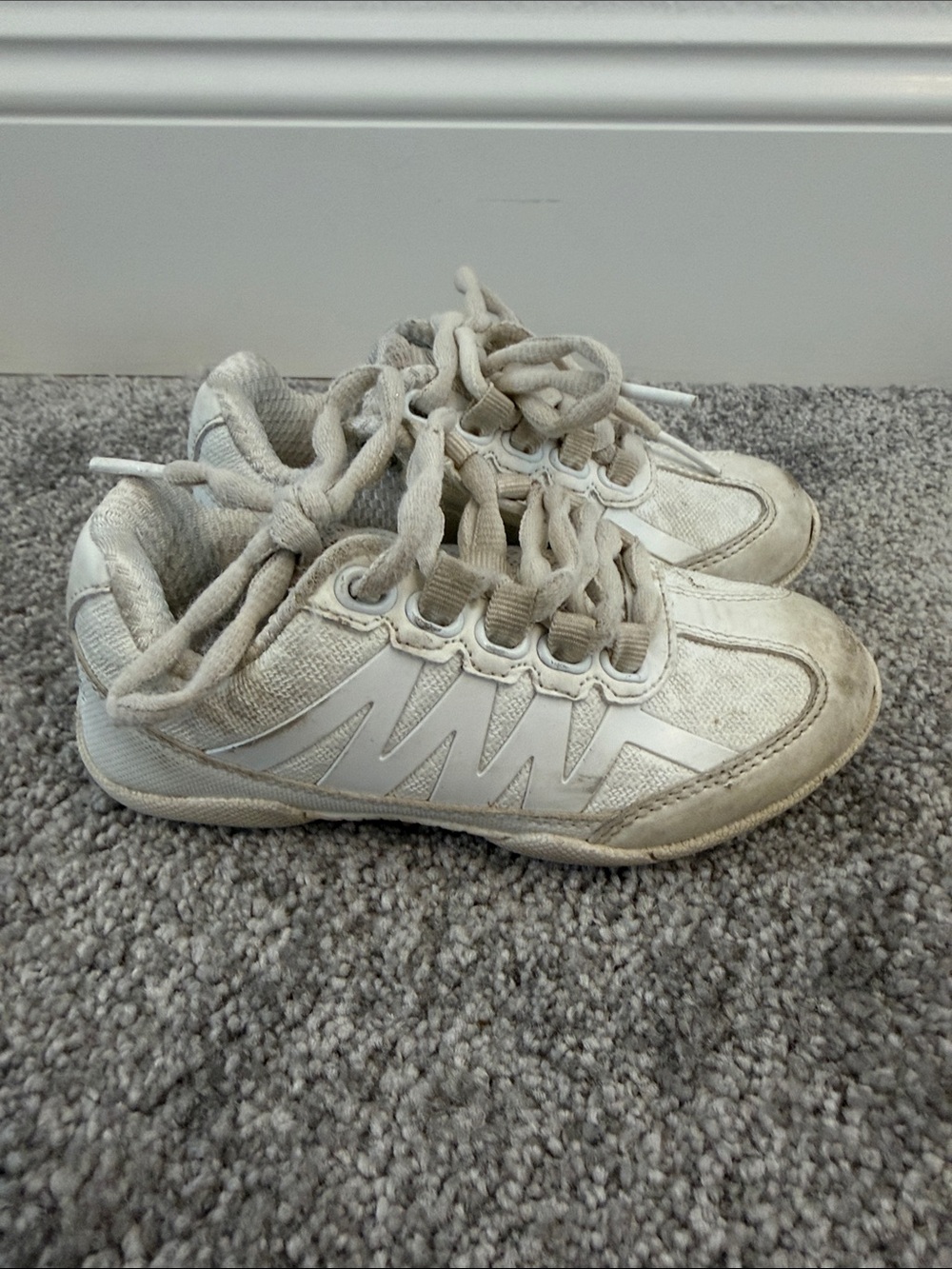 Kids White Cheer Sneakers - Comfortable Lace-Up Shoes